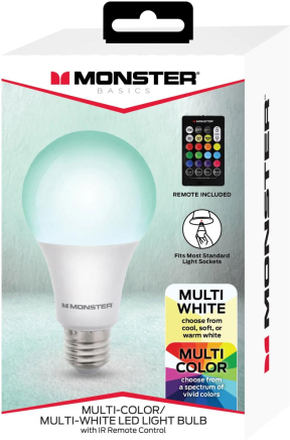 Monster: LED-lampa E27 RGB med fjärr