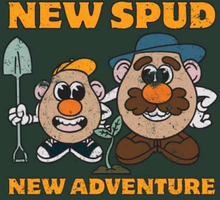 Mr. Potato Head New Spud, New Adventure Men's T-Shirt - Green - XS