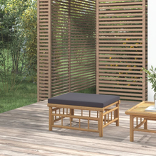 vidaXL Pall för trädgården med mörkgrå dyna bambu