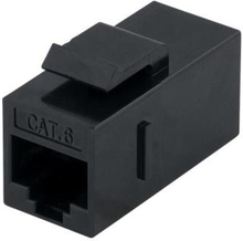 DELTACO Cat6 Keystone-skarv, oskärmat, 2xRJ45, plast, 180, svart