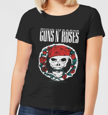Guns N Roses Circle Skull Women's T-Shirt - Black - 5XL