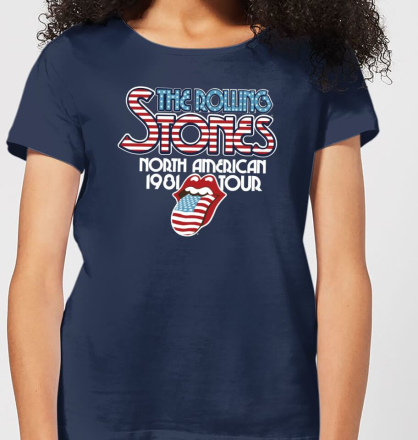 Rolling Stones 81 Tour Logo Women's T-Shirt - Navy - XL - Navy