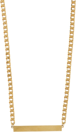 Orelia Flat Curb Bar Necklace Pale Gold