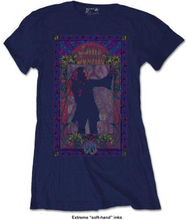 Janis Joplin: Ladies T-Shirt/Paisley & Flowers Frame (Soft Hand Inks) (Small)