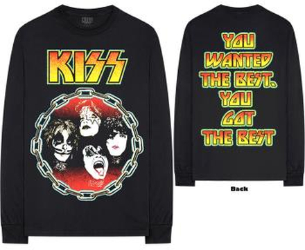 KISS: Unisex Long Sleeved T-Shirt/You Wanted The Best (Back Print) (Medium)