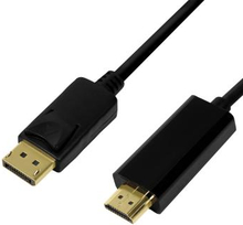 LogiLink: DisplayPort 1.2 -> HDMI 1.4 4K 2m Svart