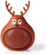 Nedis Bluetooth® Högtalare | Maximal batteritid: 3 timmar | Handhållen design | 9 W | Mono | Inbygd mikrofon | Synkroniseringsbar | Animaticks Rudy Reindeer | Brun