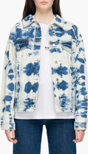 MSGM - Jacket In Tie Dye Denim With Back Detail And Print - Blå - S