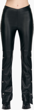 Alexander Wang - Stretch Washable Faux Leather Pants With Side Snap - Sort - S
