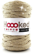 Hoooked Ribbon XL Tyggarn Unicolor Lurex 2 Golden Dust