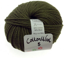 Gepard Garn CottonWool 5 Unicolor 870 Oliv Grn