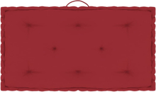 vidaXL Cuscino per Pallet e Pavimento Rosso Borgogna 73x40x7 cm Cotone