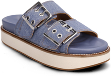 Wide Welt Shoes Summer Shoes Platform Sandals Blå Ganni*Betinget Tilbud