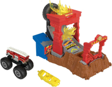 Monster Trucks Arena Smashers 5 Alarm Fire Crash Challenge Playset Toys Toy Cars & Vehicles Race Tracks Multi/patterned Hot Wheels