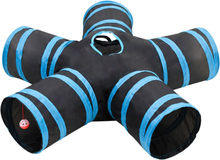 vidaXL Kattetunnel 5-veis svart og blå 25 cm polyester