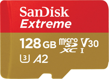 SANDISK MicroSDXC Extreme 128GB 190MB/s A2 C10 V30 UHS-I U3