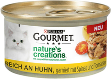 Gourmet Nature's Creations 12 x 85 g - Huhn mit Spinat & Tomaten