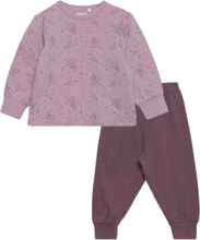 Pyjamas W. Aop Pyjamassæt Purple CeLaVi