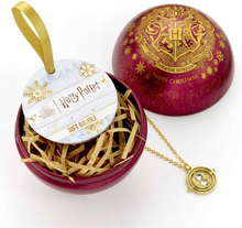 Harry Potter: Hogwarts Crest Red Bauble With Time Turner Necklace