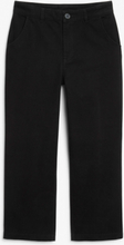 Straight leg twill trousers - Black