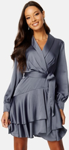 FOREVER NEW Mikayla Satin Mini Dress Dusty Blue 34