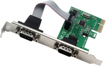 PCI-E zu RS232 Dual Serial Ports Interface Erweiterungskarte COM Adapter für Desktop PC