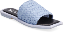 Bialillie Braided Slide Smooth Leather Flade Sandaler Blue Bianco