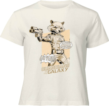 Guardians of the Galaxy Rocket Raccoon Oh Yeah! Women's Cropped T-Shirt - Cream - XS