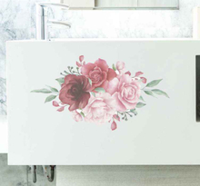 Bloemen stickers Rode en roze rozen aquarel effect