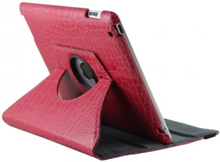 Skyddsväska roterbart ställ 360° till iPad 2/3/4, Krokodil (Röd)