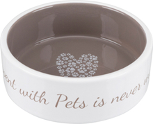 Pet's Home keramikskål, cream/taupe (0,8 L)