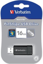 Verbatim USB 2.0 muisti, StoreNGo, 16GB, PinStripe