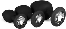 Easytoys Silicone Buttplug Set With Diamond Black Analplug pakke