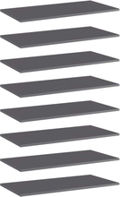 vidaXL Hylleplater 8 stk høyglans grå 80x40x1,5 cm sponplate
