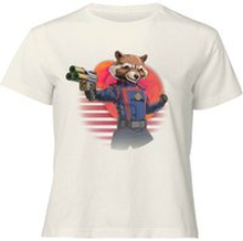Guardians of the Galaxy Retro Rocket Raccoon Women's Cropped T-Shirt - Cream - XS