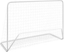 vidaXL Jalkapallomaali verkolla teräs 182x61x122 cm valkoinen