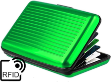 Plånbok i aluminium med 6st kortfack, Grön