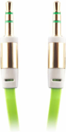 Platt och trasselfri AUX-kabel 3,5mm ha - 3,5mm ha, 1m (Grön)