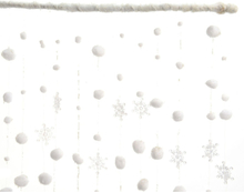 2x stuks sneeuwballen en sneeuwvlokken gordijnen 90 x 200 cm