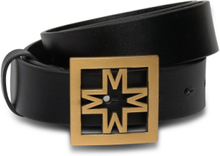 Iconic Thin Leather Belt Belte Svart By Malina*Betinget Tilbud
