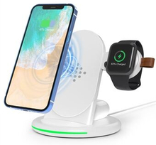 W-02 3 in 1 15W Wireless Charger for iPhone 13/12 Series/AirPods Pro Portable Charging Dock for Appl