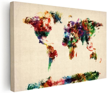 Premium Canvastavla - Världskarta Abstrakt Värld (Karta, Världen)