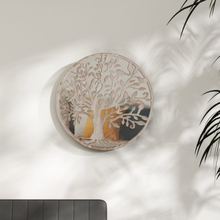 vidaXL Spegel sandfärgad 60x2,5 cm rund järn för inomhusbruk