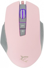 White Shark GARETH Pink, högerhand, Optisk, USB Type-A, 6400 DPI, Grå, Rosa