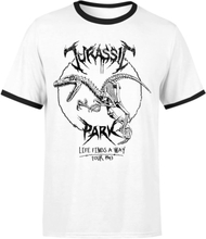 Jurassic Park Raptor Drawn Unisex Ringer T-Shirt - White/Black - L