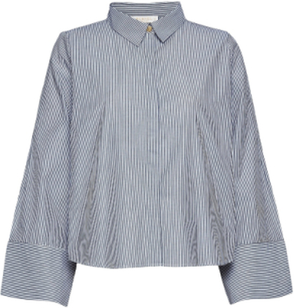 Alva Shirt Langermet Skjorte Blå BUSNEL*Betinget Tilbud