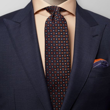 Eton Orange slips med geometriskt rutmönster
