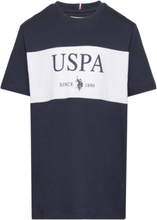 Cut And Sew College Uspa Ss T-Shirt Tops T-shirts Short-sleeved Navy U.S. Polo Assn.