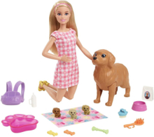 Newborn Pups Playset Toys Dolls & Accessories Dolls Multi/mønstret Barbie*Betinget Tilbud