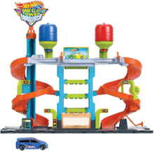 City Mega Tower Car Wash Toys Toy Cars & Vehicles Race Tracks Multi/patterned Hot Wheels